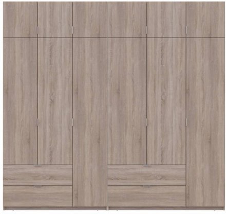 Шафа для одягу Doros Лукас Дуб сонома 3+3 ДСП 255х50х240 DRS-011704 (42005111) Шафа для одягу Doros Лукас Дуб сонома 3+3 ДСП 255х50х240 DRS-011704 (42005111)