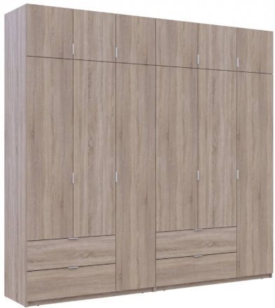 Шафа для одягу Doros Лукас Дуб сонома 3+3 ДСП 255х50х240 DRS-011704 (42005111) Шафа для одягу Doros Лукас Дуб сонома 3+3 ДСП 255х50х240 DRS-011704 (42005111)