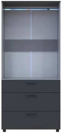 Шафа для одягу Doros Торн Антрацит/Сірий 2 ДСП/3Ш (штанга) 90х51.6х200 (DRS-011997)