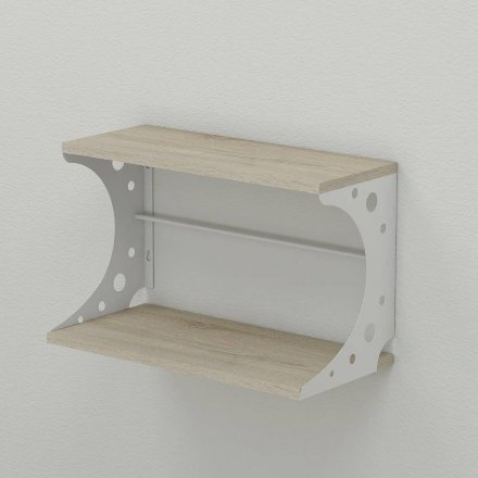 Настінна полиця Ferrum-decor Букін 330x700x240 метал Білий ДСП Сонома 16 мм (FRD-102894)