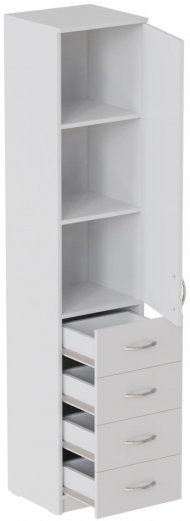 Пенал Анжело Ferrum-decor на 3 полиці з дверима та 4 ящиками 1900x400x380 ДСП Біле 16 мм (FRD-104930) Пенал Анжело Ferrum-decor на 3 полиці з дверима та 4 ящиками 1900x400x380 ДСП Біле 16 мм (FRD-104930)