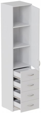 Пенал Анжело Ferrum-decor на 3 полиці з дверима та 4 ящиками 1900x400x380 ДСП Біле 16 мм (FRD-104930) Пенал Анжело Ferrum-decor на 3 полиці з дверима та 4 ящиками 1900x400x380 ДСП Біле 16 мм (FRD-104930)