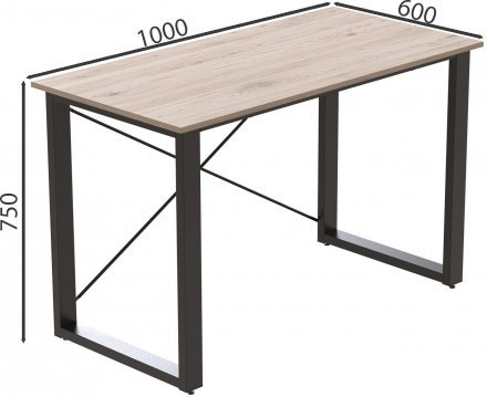 Письмовий стіл Ferrum-decor Драйв 750x1000x600 Чорний метал ДСП Дуб Сан-Марино 32 мм (FRD-103297)