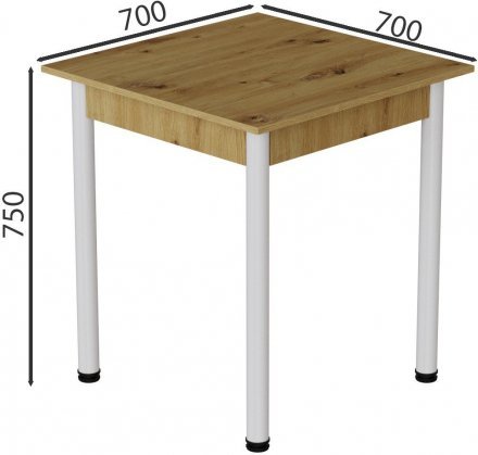 Стіл кухонний Ferrum-decor Агата 75x70x70 Білий ДСП Дуб Артизан 16мм (FRD-105669) Стіл кухонний Ferrum-decor Агата 75x70x70 Білий ДСП Дуб Артизан 16мм (FRD-105669)