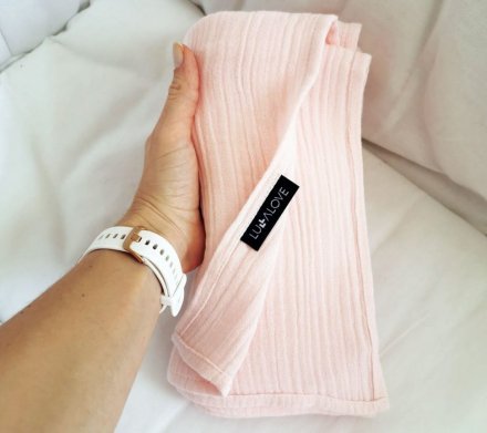 Пелюшка муслінова-плед 100x100 см Powder Pink lullalove-7361