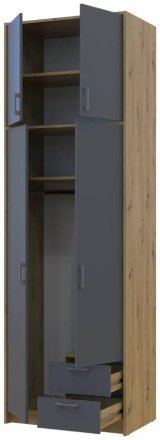 Антресоль висока Doros Ронді Дуб Артизан/Графіт 2 ДСП 82х52х65 (DRS-011905) Антресоль висока Doros Ронді Дуб Артизан/Графіт 2 ДСП 82х52х65 (DRS-011905)