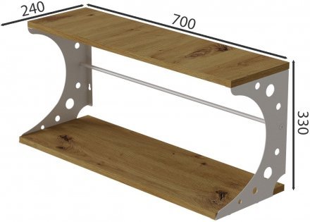 Настінна полиця Ferrum-decor Букін 330x700x240 метал Білий ДСП Дуб Артизан 16 мм (FRD-102896) Настінна полиця Ferrum-decor Букін 330x700x240 метал Білий ДСП Дуб Артизан 16 мм (FRD-102896)