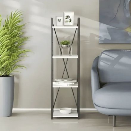Етажерка 4/34 Ferrum-decor Серії Конект 120x34x28 чорний ДСП Біле 16мм (FRD-104272)