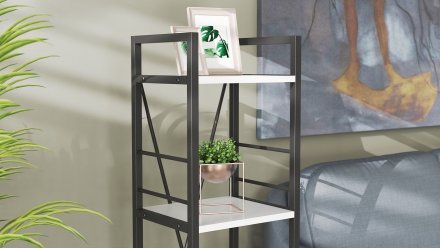 Етажерка 4/34 Ferrum-decor Серії Конект 120x34x28 чорний ДСП Біле 16мм (FRD-104272)
