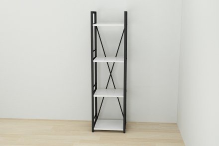 Етажерка 4/34 Ferrum-decor Серії Конект 120x34x28 чорний ДСП Біле 16мм (FRD-104272)