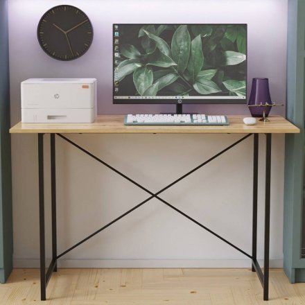 Стіл письмовий Line Лайт Ferrum-decor 750x1000x500 Чорний метал ДСП Дуб Артизан 16 мм (FRD-104841)