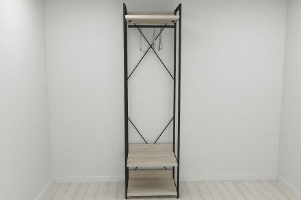 Шафа Гардероб Уні секція 1 серії Конект Ferrum-decor 220x60x50см Чорний метал ДСП Дуб Сонома 32 мм (FRD-104501) Шафа Гардероб Уні секція 1 серії Конект Ferrum-decor 220x60x50см Чорний метал ДСП Дуб Сонома 32 мм (FRD-104501)