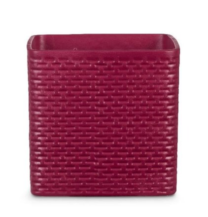 Кашпо для квітів Modern кераміка 18" бургунді куб 59067