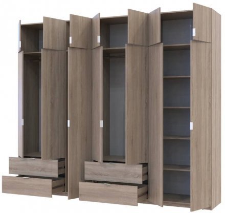 Шафа для одягу Doros Лукас Дуб сонома 3+4 ДСП 280х50х240 DRS-011706 (42005119) Шафа для одягу Doros Лукас Дуб сонома 3+4 ДСП 280х50х240 DRS-011706 (42005119)