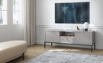Тумба під телевізор Perfect Home Нова / Nova 2-дверна з 1 шухлядою і чорними ніжками RTV154 Сірий (PFH-091227) Тумба під телевізор Perfect Home Нова / Nova 2-дверна з 1 шухлядою і чорними ніжками RTV154 Сірий (PFH-091227)
