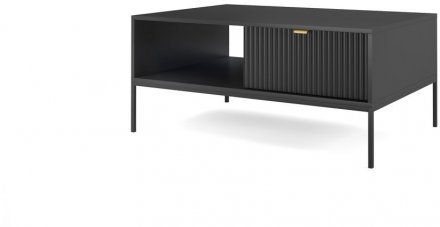 Стіл журнальний Perfect Home Нова / Nova з 2 шухлядами та чорними ніжками L104 Чорний (PFH-091262)