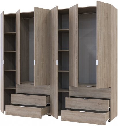 Комплект шаф для одягу Doros Гелар (2 шт.) 232,4х49,5х203,4 см Дуб сонома (DRS-011112) Комплект шаф для одягу Doros Гелар (2 шт.) 232,4х49,5х203,4 см Дуб сонома (DRS-011112)