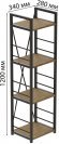 Етажерка 4/34 Ferrum-decor Серії Конект 120x34x28 чорний ДСП Дуб Артизан 16мм (FRD-104273)