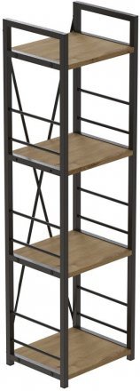 Етажерка 4/34 Ferrum-decor Серії Конект 120x34x28 чорний ДСП Дуб Артизан 16мм (FRD-104273)