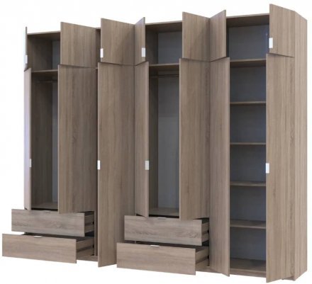 Шафа для одягу Doros Лукас Дуб сонома 3+4 ДСП 295х50х240 DRS-011707 (42005123)