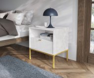 Тумба приліжкова Perfect Home Нова / Nova з 1 шухлядою і золотими ніжками S54 Білий (PFH-091261) Тумба приліжкова Perfect Home Нова / Nova з 1 шухлядою і золотими ніжками S54 Білий (PFH-091261)
