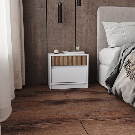 Тумба приліжкова Еверест Стайл-500 50,2х39х44,2 см Німфея Альба (білий)/Канелла (DTM-073575) Тумба приліжкова Еверест Стайл-500 50,2х39х44,2 см Німфея Альба (білий)/Канелла (DTM-073575)