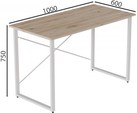 Комп'ютерний стіл Ferrum-decor Дейв 75x100x60 білий ДСП Дуб Сан-Марино 32мм (FRD-102144)