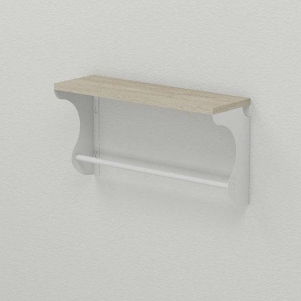 Полиця настінна Ferrum-decor Юзібі 270x500x150 метал Білий ДСП Сонома 16 мм (FRD-102663)