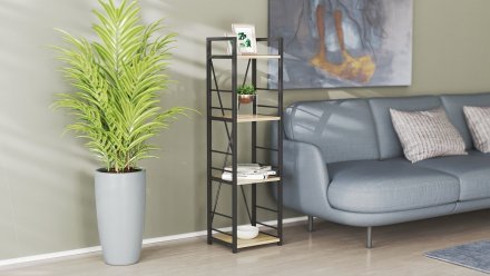 Етажерка 4/34 Ferrum-decor Серії Конект 120x34x28 чорний ДСП Дуб Сонома 16мм (FRD-104274) Етажерка 4/34 Ferrum-decor Серії Конект 120x34x28 чорний ДСП Дуб Сонома 16мм (FRD-104274)