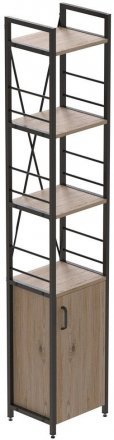 Етажерка 4/34 Ferrum-decor Серії Конект з тумбою 179x34x28 Чорний ДСП Сан-Марино (FRD-104464)