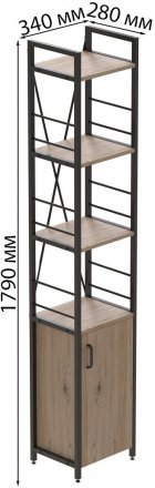 Етажерка 4/34 Ferrum-decor Серії Конект з тумбою 179x34x28 Чорний ДСП Сан-Марино (FRD-104464)