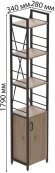 Етажерка 4/34 Ferrum-decor Серії Конект з тумбою 179x34x28 Чорний ДСП Сан-Марино (FRD-104464)