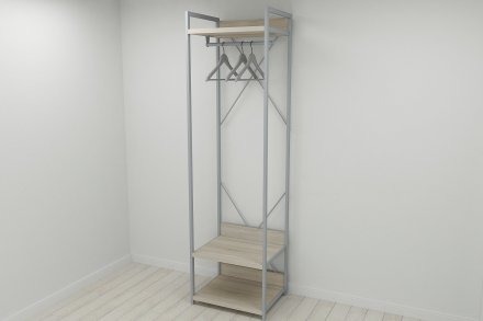 Шафа Гардероб Уні секція 1 серії Конект Ferrum-decor 220x60x50см Сірий метал ДСП Дуб Сонома 32 мм (FRD-104505) Шафа Гардероб Уні секція 1 серії Конект Ferrum-decor 220x60x50см Сірий метал ДСП Дуб Сонома 32 мм (FRD-104505)
