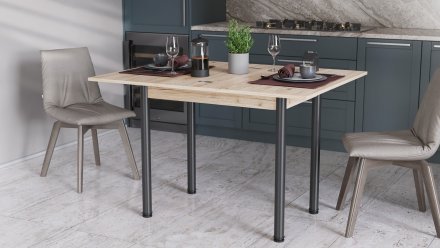 Обідній стіл-формер розкладний Берта Ferrum-decor 750x1200x900 Чорний метал ДСП Дуб Сан-Марино 16 мм (FRD-105172) Обідній стіл-формер розкладний Берта Ferrum-decor 750x1200x900 Чорний метал ДСП Дуб Сан-Марино 16 мм (FRD-105172)