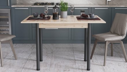 Обідній стіл-формер розкладний Берта Ferrum-decor 750x1200x900 Чорний метал ДСП Дуб Сан-Марино 16 мм (FRD-105172) Обідній стіл-формер розкладний Берта Ferrum-decor 750x1200x900 Чорний метал ДСП Дуб Сан-Марино 16 мм (FRD-105172)