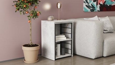 Стіл-тумба трансформер Смарт 2/1 Ferrum-decor 750x1450x500 Чорний метал ДСП Бетон 16 мм (FRD-105101) Стіл-тумба трансформер Смарт 2/1 Ferrum-decor 750x1450x500 Чорний метал ДСП Бетон 16 мм (FRD-105101)