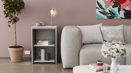 Стіл-тумба трансформер Смарт 2/1 Ferrum-decor 750x1450x500 Чорний метал ДСП Бетон 16 мм (FRD-105101) Стіл-тумба трансформер Смарт 2/1 Ferrum-decor 750x1450x500 Чорний метал ДСП Бетон 16 мм (FRD-105101)