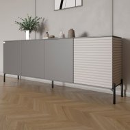 Комод у вітальню на чорних металевих ніжках LION Грей 204x38x76,5 см Антрацит/Кашемір (LION-042621) Комод у вітальню на чорних металевих ніжках LION Грей 204x38x76,5 см Антрацит/Кашемір (LION-042621)