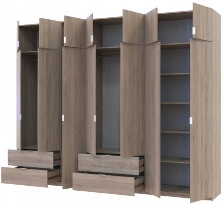 Шафа для одягу Doros Лукас Дуб сонома 3+4 ДСП 300х50х240 DRS-011708 (42005131)