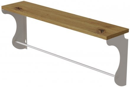 Полиця настінна Ferrum-decor Юзібі 270x500x150 метал Білий ДСП Дуб Артизан 16 мм (FRD-102665)