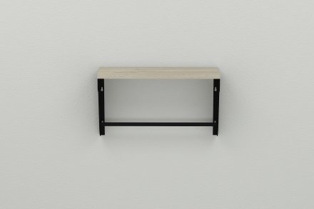 Полиця настінна Ferrum-decor Світ 300x500x150 метал Чорний ДСП Сонома 16 мм (FRD-102782)