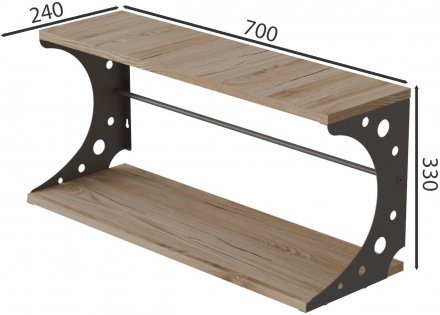 Настінна полиця Ferrum-decor Букін 330x700x240 метал Сірий ДСП Дуб Сан-Марино 16 мм (FRD-102899) Настінна полиця Ferrum-decor Букін 330x700x240 метал Сірий ДСП Дуб Сан-Марино 16 мм (FRD-102899)