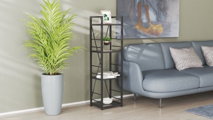 Етажерка 4/34 Ferrum-decor Серії Конект 120x34x28 чорний ДСП Сосна Кембра 16мм (FRD-104276) Етажерка 4/34 Ferrum-decor Серії Конект 120x34x28 чорний ДСП Сосна Кембра 16мм (FRD-104276)