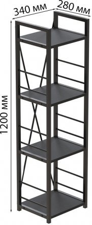 Етажерка 4/34 Ferrum-decor Серії Конект 120x34x28 чорний ДСП Сосна Кембра 16мм (FRD-104276) Етажерка 4/34 Ferrum-decor Серії Конект 120x34x28 чорний ДСП Сосна Кембра 16мм (FRD-104276)