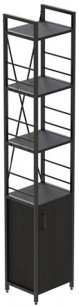 Етажерка 4/34 Ferrum-decor Серії Конект із тумбою 179x34x28 Чорний ДСП Сосна Кембра (FRD-104465)