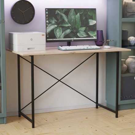 Стіл письмовий Line Лайт Ferrum-decor 750x1000x600 Чорний метал ДСП Дуб Сан-Марино 16 мм (FRD-104844)
