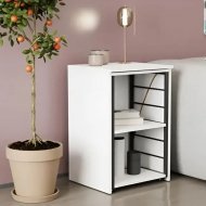 Стіл-тумба трансформер Смарт 2/2 Ferrum-decor 750x1450x600 Чорний метал ДСП Біле 16 мм (FRD-105102) Стіл-тумба трансформер Смарт 2/2 Ferrum-decor 750x1450x600 Чорний метал ДСП Біле 16 мм (FRD-105102)