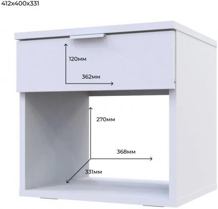 Приліжкова тумба Doros GN1 40х33х41 см Білий (DRS-011450) Приліжкова тумба Doros GN1 40х33х41 см Білий (DRS-011450)