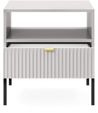 Тумба приліжкова Perfect Home Нова / Nova з 1 шухлядою і чорними ніжками S54 Сірий (PFH-091258)