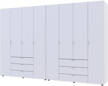 Комплект шаф для одягу Doros Гелар (2 шт.) 310х49,5х203,4 см Білий (DRS-011116) Комплект шаф для одягу Doros Гелар (2 шт.) 310х49,5х203,4 см Білий (DRS-011116)